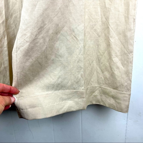 Lifestyle Attitude by Larry Levine Linen Blend Khaki Wide Leg Carpi Pant Plus 16 - Picture 7 of 11